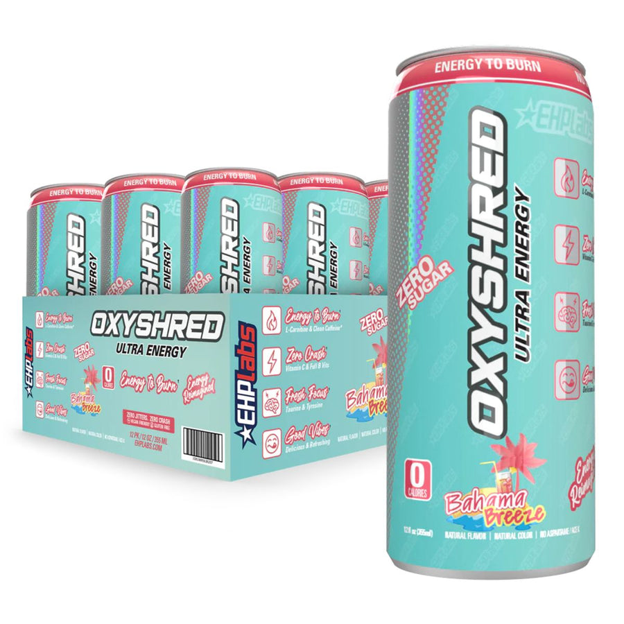 EHP Labs OxyShred Ultra Energy Drink RTD Energy Drink EHP Labs Size: 12 Cans Flavor: Bahama Breeze