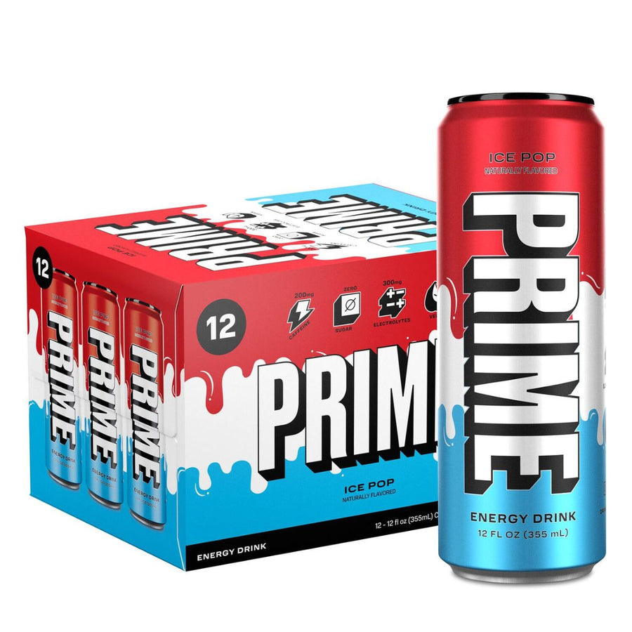PRIME Energy Drink Energy Drink PRIME Size: 12 Cans Flavor: Ice Pop