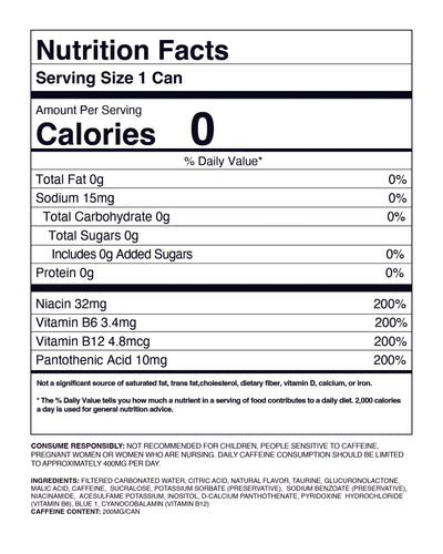 #nutrition facts_12 Cans / ICEE Blue Raspberry