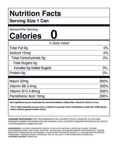 #nutrition facts_12 Cans / ICEE Chery