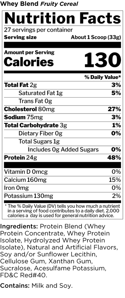 #nutrition facts_2 Lbs. / Fruity Cereal