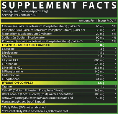 #nutrition facts_30 Servings / Lemon Lime