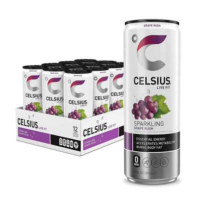CELSIUS Energy Drink RTD Celsius Size: 12 Cans Flavor: Sparkling Grape Rush