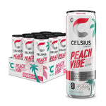 CELSIUS Energy Drink RTD Celsius Size: 12 Cans Flavor: Sparkling Peach Vibe