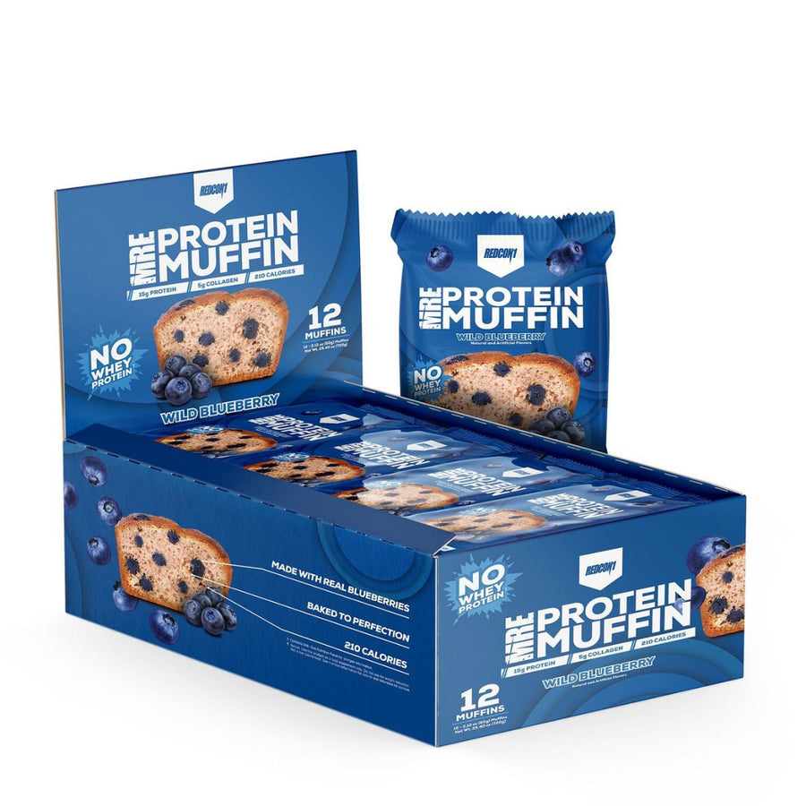 Redcon1 MRE Protein Muffin Healthy Snacks RedCon1 Size: 12 Packs Flavor: Wild Blueberry