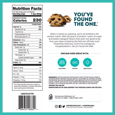 #nutrition facts_12 Bars / Chocolate Chip Cookies Dough