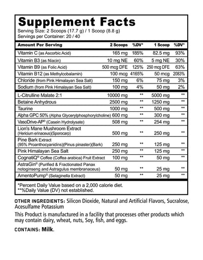 #nutrition facts_40 Servings / Blackberry Lime