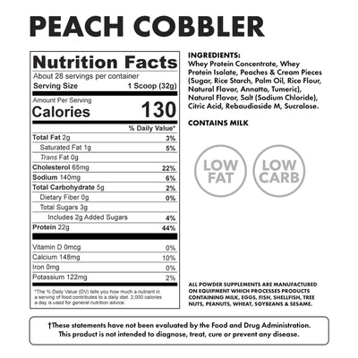 #nuutrition facts_2 Lbs. / Peach Cobbler