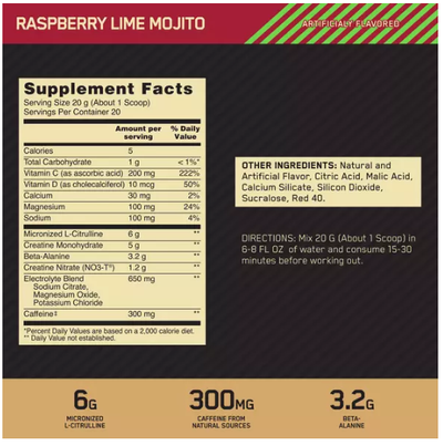 Optimum Nutrition Gold Standard Pre-Advance Pre-Workout Optimum Nutrition Size: 20 Servings Flavor: Berry Blast, Raspberry Lime Mojito, Strawberry Mango Daiquiri