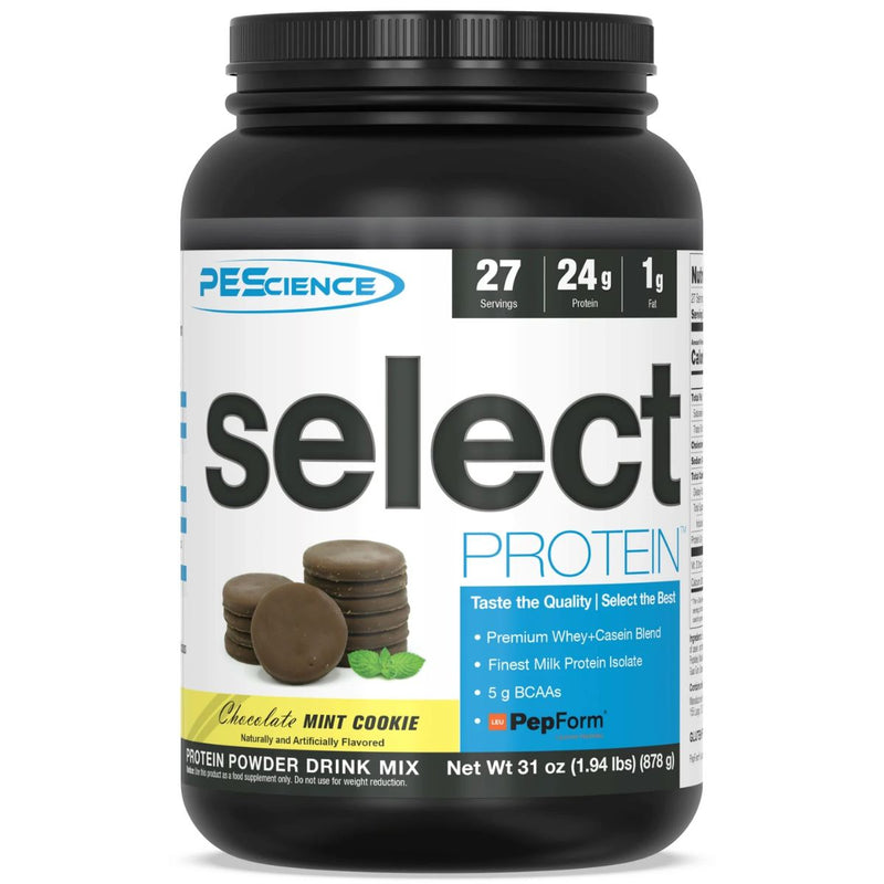 PES Select Protein Protein PEScience Size: 27 Servings Flavor: Chocolate Mint Cookie