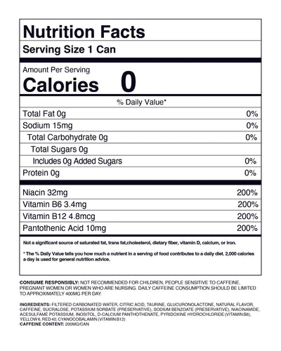 #nutrition facts_12 Cans / Shark Bite