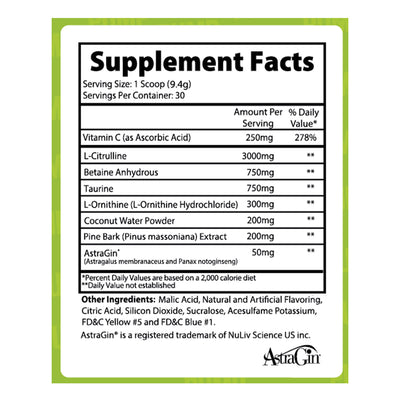 #nutrition facts_30 Servings / Sour Green Apple