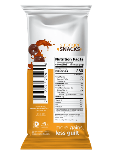 Stronger Snacks Protein Chocolate Peanuts Healthy Snacks Stronger Snacks Size: 12 Packs