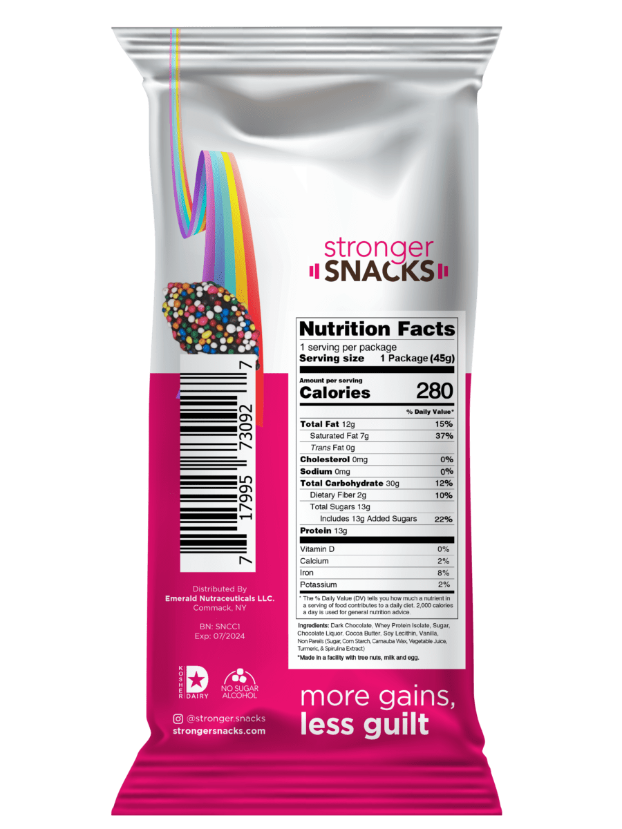 Stronger Snacks Protein Chocolate Rainbow Drops Healthy Snacks Stronger Snacks Size: 12 Packs
