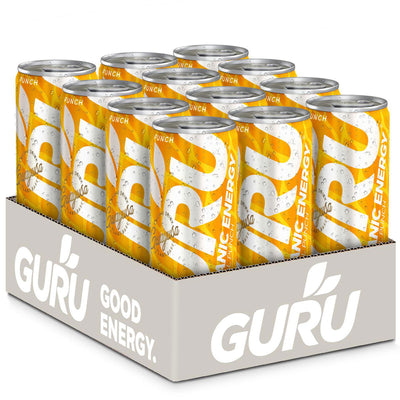 GURU Organic Energy Drink Energy Drink GURU Energy Size: 12 Cans Flavor: Guayusa Tropical Punch