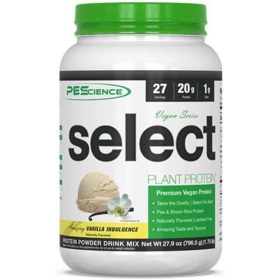 PES SELECT Vegan Protein Protein PEScience Size: 27 Servings Flavor: Peanut Butter Delight, Amazing Cinnamon Delight, Amazing Mint Chocolate, Chocolate Bliss, Vanilla Indulgence, Amazing Chocolate Peanut Butter