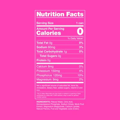 #nutrition facts_12 Pack / Watermelon Lime
