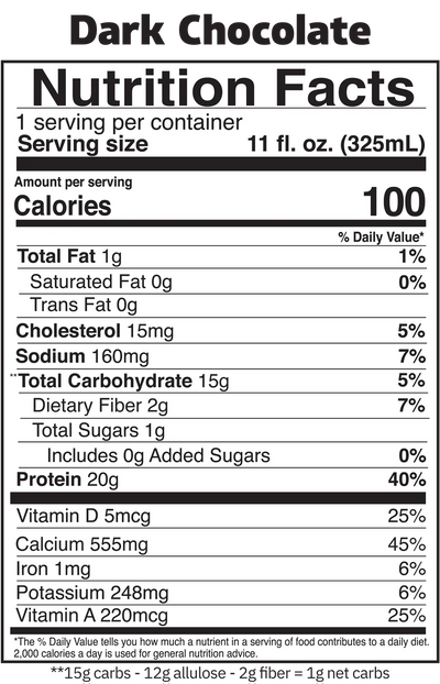 #nutrition facts_12 Bottles / Dark Chocolate Shake