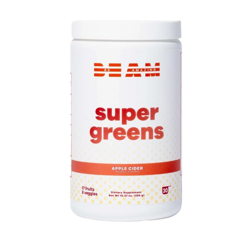 BEAM super greens BEAM: Be Amazing Size: 30 scoops Flavor: Apple Cider