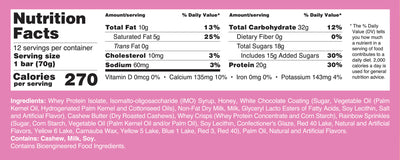 #nutrition facts_12 Bars / Birthday Cake