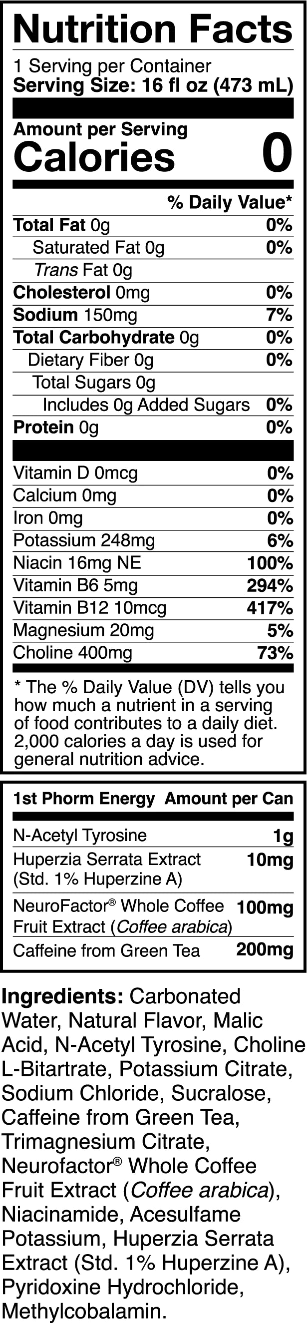 1st Phorm Energy Drink Energy Drink 1st Phorm Size: 12 Cans Flavor: Blue Raspberry, Cherry Lime, Citrus Blast, Orange Sunrise, Screamin&