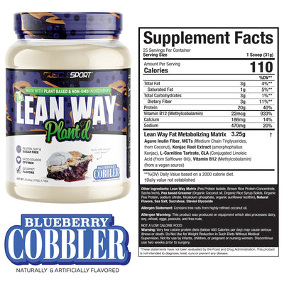 Musclesport Lean Way Plant'd Vegan Protein Protein Musclesport Size: 1.7 Lbs. Flavor: Apple Pie A La Mode, Fruity Cereal, Blueberry Cobbler