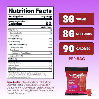 #nutrition facts_6 bags / So Beary Cherry