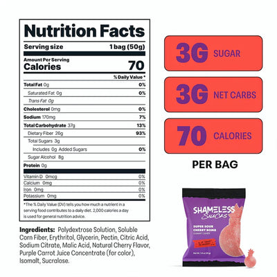 #nutrition facts_6 bags / Super Sour Cherry Bomb