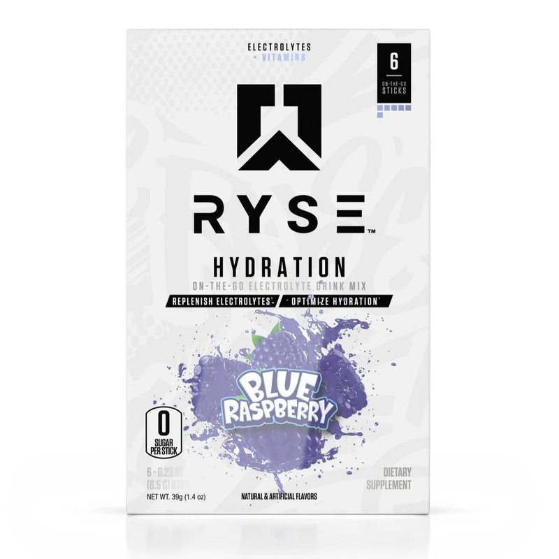 RYSE Core Hydration Sticks Hydration RYSE Size: 6 Pack Flavor: Blue Raspberry