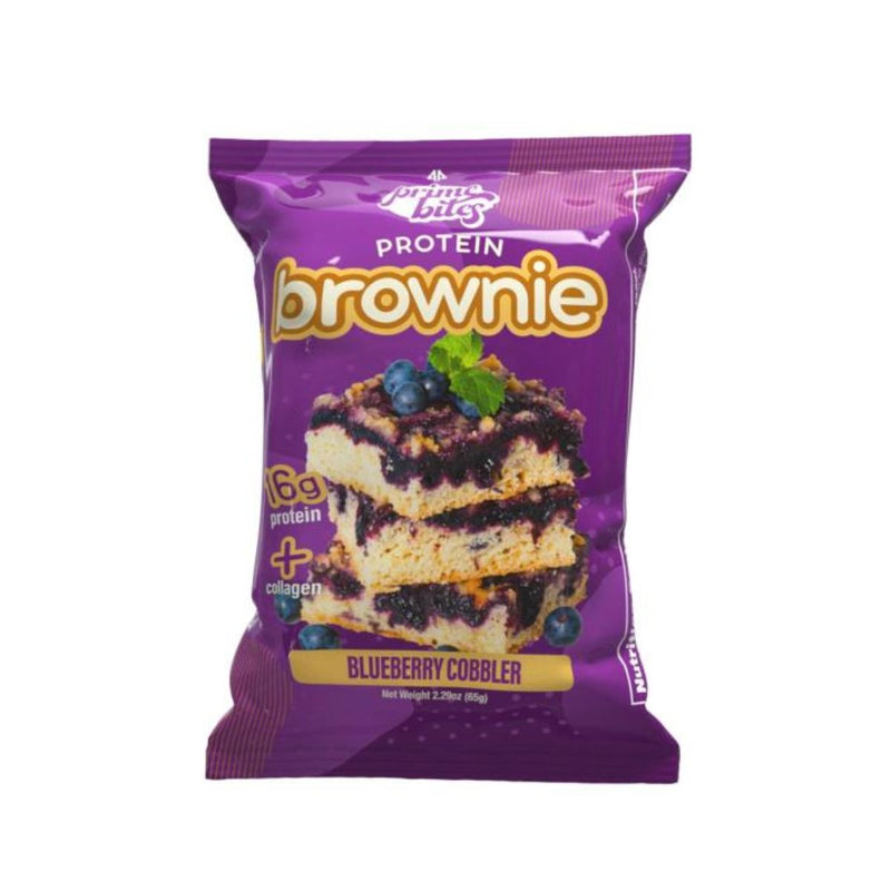 Alpha Prime Protein Brownie Bites Healthy Snacks Alpha Prime Size: 12 Packs Flavor: Glazed Blueberry Cobbler
