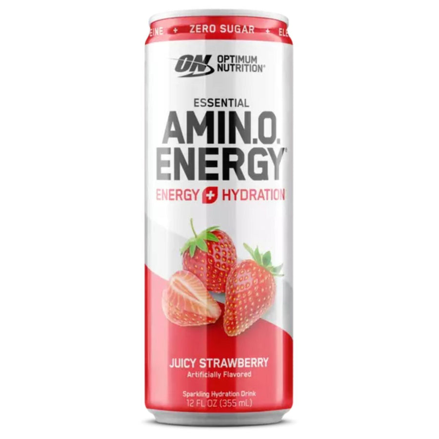 Optimum Nutrition Essential Amino Energy Energy Drink Optimum Nutrition Size: 12 Cans Flavor: Juicy Strawberry