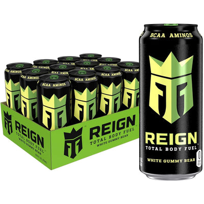 REIGN Energy Drink Energy Drink Reign Size: 12 Cans Flavor: White Gummy Bear