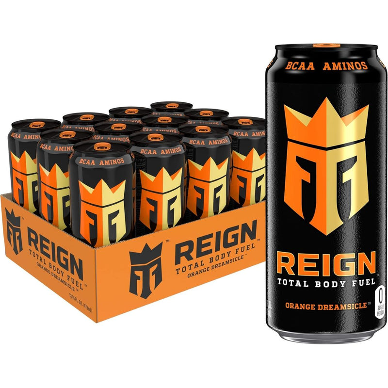REIGN Energy Drink Energy Drink Reign Size: 12 Cans Flavor: Orange Dreamsicle