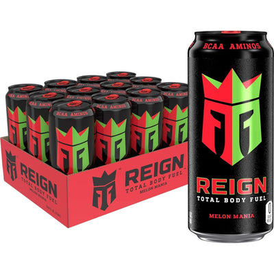 REIGN Energy Drink Energy Drink Reign Size: 12 Cans Flavor: Melon Mania
