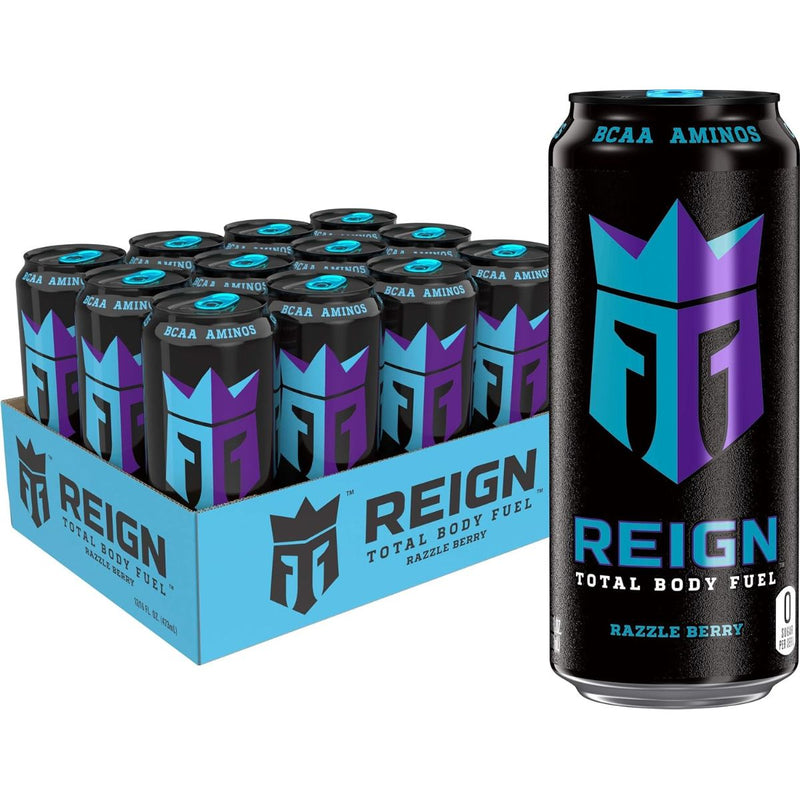REIGN Energy Drink Energy Drink Reign Size: 12 Cans Flavor: Razzle Berry