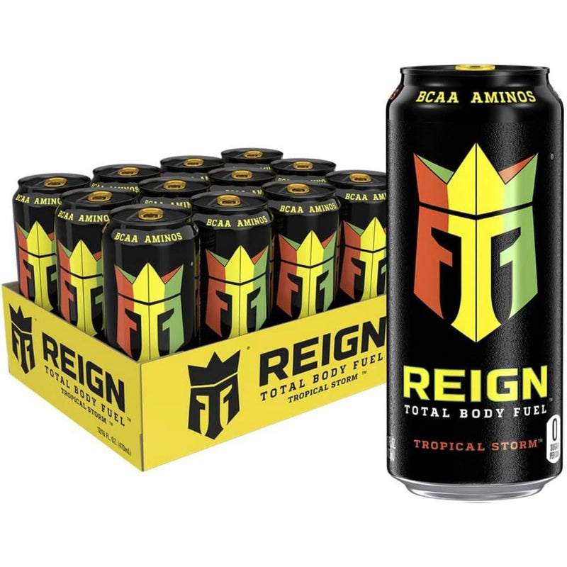 REIGN Energy Drink Energy Drink Reign Size: 12 Cans Flavor: Tropical Storm