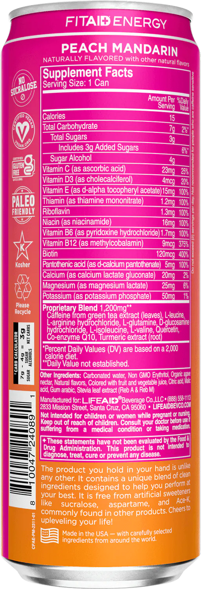 #nutrition facts_12 Pack / Peach Mandarin