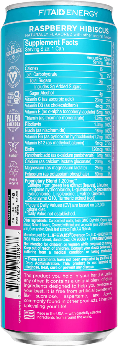 #nutrition facts_12 Pack / Raspberry Hibiscus