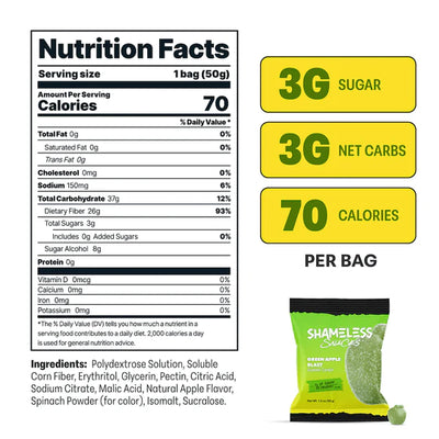 #nutrition facts_6 bags / Green Apple Blast