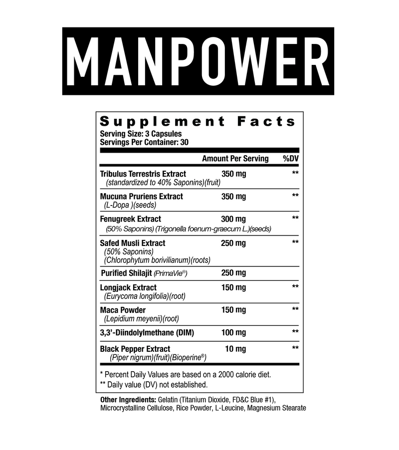 Axe & Sledge Manpower Natural Testosterone Booster Axe & Sledge Size: 120 Capsules