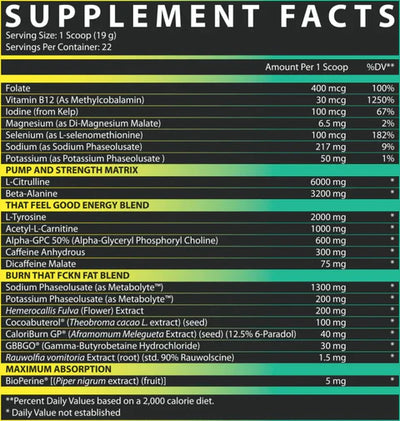 #nutrition facts_22 Servings / Maui Twist