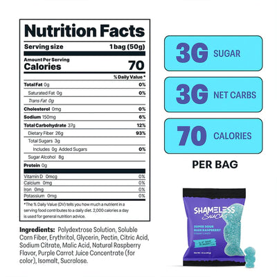 #nutrition facts_6 bags / Super Sour Blue Raspberry