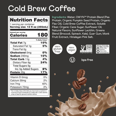 #nutrition facts_12 Bottles / Cold Brew Coffee
