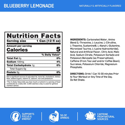 #nutrition facts_12 Cans / Blueberry Lemonade