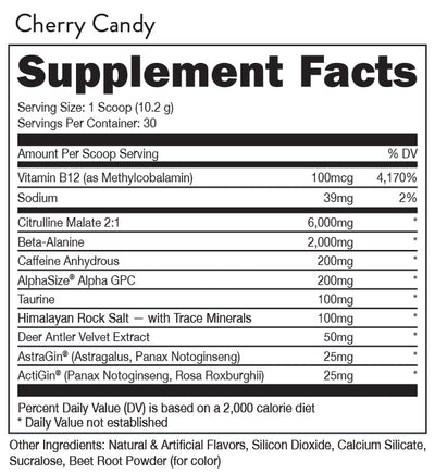 #nutrition facts_ 30 Servings / Bucked Up - Cherry Hard Candy