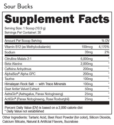 #nutrition facts_ 30 Servings / Bucked Up - Sour Bucks