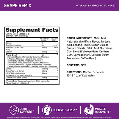 #nutrition facts_30 Servings / Grape Remix