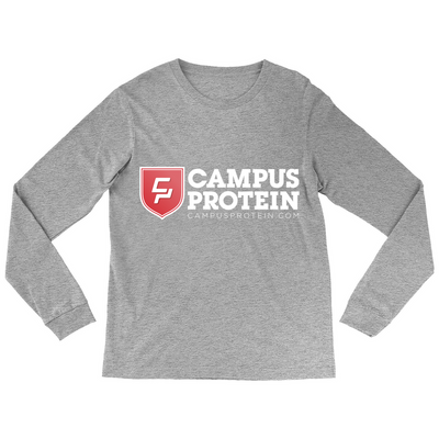 CP Longsleeve Apparel & Accessories CampusProtein.com Colors: Athletic Heather Sizes: Small (S)