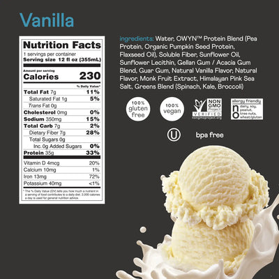 #nutrition facts_12 Bottles / Vanilla