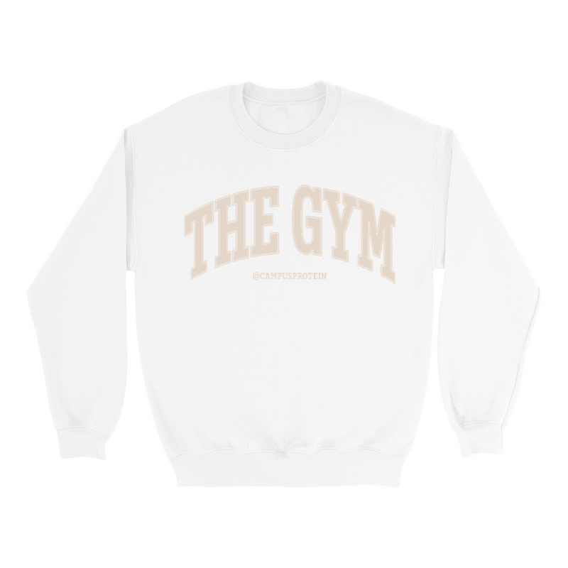 the gym sweatshirt Apparel & Accessories CampusProtein.com Colors: White, Black, Royal, Sport Grey Sizes: Small (S), Medium (M), Large (L), Extra Large (XL), XXL (2XL)